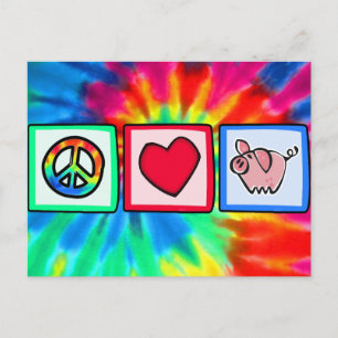 Peace, Love, Pigs Postcard