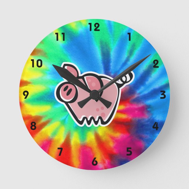 Peace, Love, Pigs Round Clock (Front)
