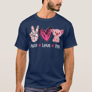 Peace Love Pigs Shirt Cute Pig Mum Farmer Farm Ani
