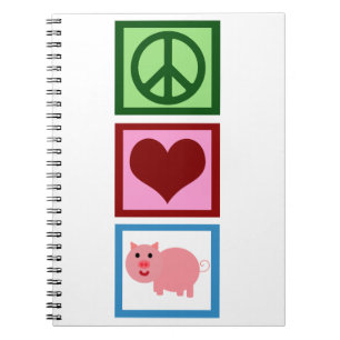 Peace Love Pigs Spiral Notebook
