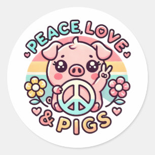 Peace Love & Pigs Sticker