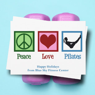 Peace Love Pilates Cute Custom Christmas Holiday Card