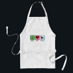 Peace Love Pilates Standard Apron<br><div class="desc">Peace Love Pilates. A cute pilates instructor gift featuring a peace sign,  heart,  and woman stretching over an exercise ball.</div>
