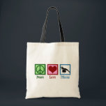 Peace Love Pilates Tote Bag<br><div class="desc">Peace Love Pilates. A cute pilates instructor gift featuring a peace sign,  heart,  and woman stretching over an exercise ball.</div>