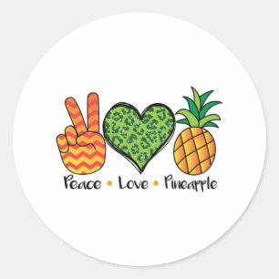 Peace Love Pineapple Cool T Shirt Classic Round Sticker
