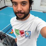 Peace Love Ping Pong T-Shirt<br><div class="desc">A cool ping pong player Christmas gift. A cute table tennis present featuring a green peace sign,  red heart,  and a ping pong racket.</div>