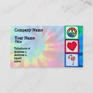Peace, Love, Pink Flamingos Business Card