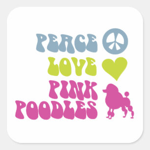 Peace Love Pink Poodles stickers