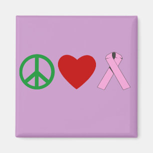Peace Love Pink Ribbon T shirts, Mugs Magnet