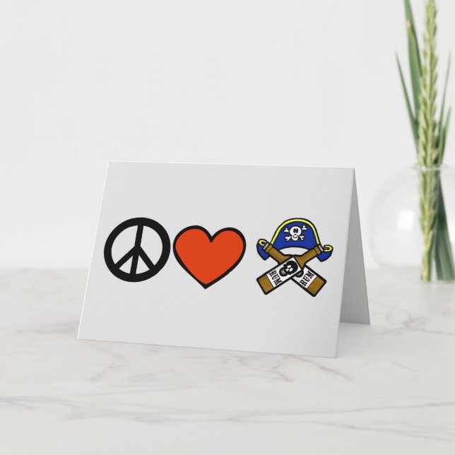 Peace Love Pirate Customise Card (Front)