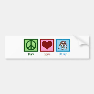 Peace Love Pit Bull Bumper Sticker