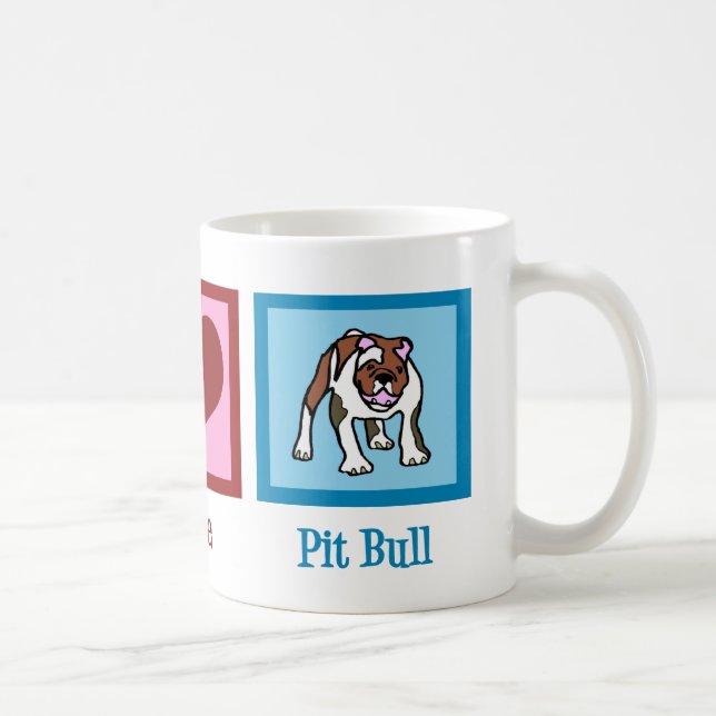 Peace Love Pit Bull Coffee Mug (Right)