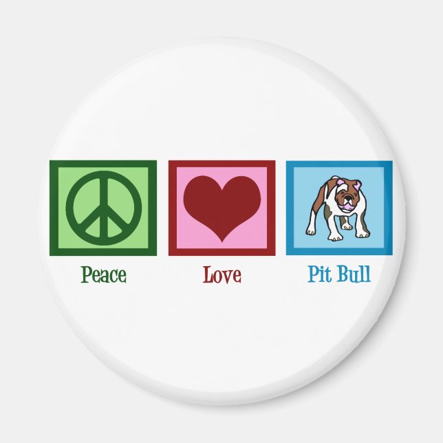 Peace Love Pit Bull Magnet (Front)