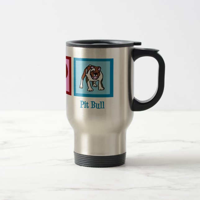 Peace Love Pit Bulls Travel Mug (Right)