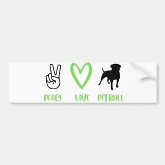Peace Love Pitbull Bumper Sticker