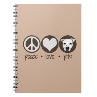 Peace Love Pits Spiral Notebook
