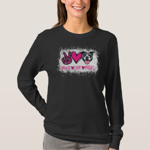 Peace Love Pitties Pitbull  Pet Owner Fur Mama Dog T-Shirt
