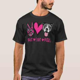Peace Love Pitties Very Cute Pit Bull Heart And Pe T-Shirt
