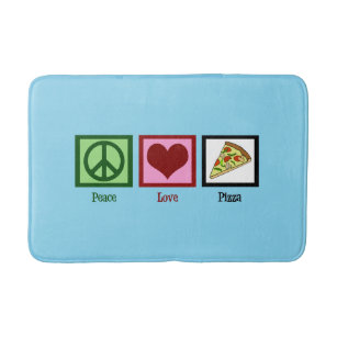 Peace Love Pizza Bath Mat