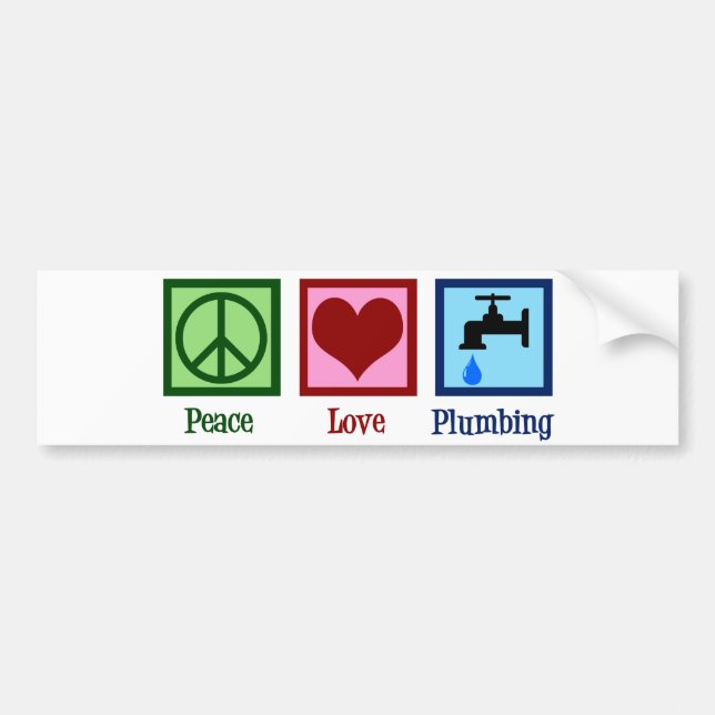 Peace Love Plumbing Bumper Sticker (Front)