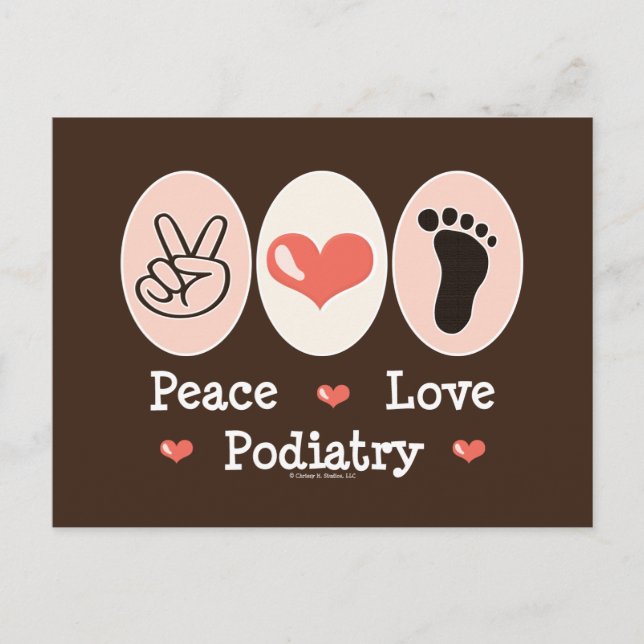 Peace Love Podiatry Podiatrist Postcard (Front)
