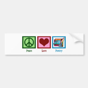 Peace Love Poetry Bumper Sticker