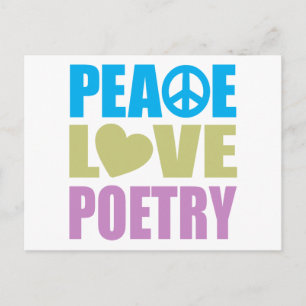 Peace Love Poetry Postcard