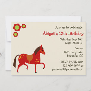 Peace Love Ponies Girl's Birthday Invitation