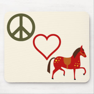 Peace Love Ponies Horse Mousepad