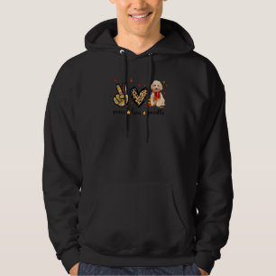 Peace Love Poodle Scarf Leopard Fall Autumn Thanks Hoodie