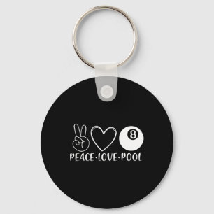 Peace Love Pool Billiards Pool Eight 8 Players Spo Key Ring