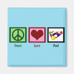 Peace Love Pool   Cool Billiards Magnet