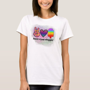 Peace Love Poppin' Tie Dye Push Fidget Toy  T-Shirt