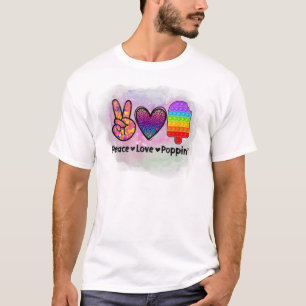 Peace Love Poppin' Tie Dye Push Fidget Toy T-Shirt