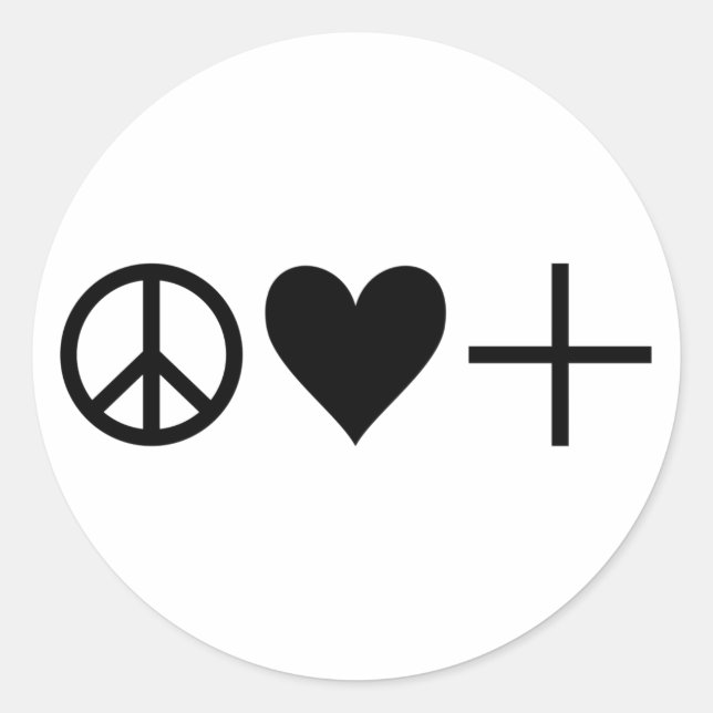peace love positivity classic round sticker (Front)