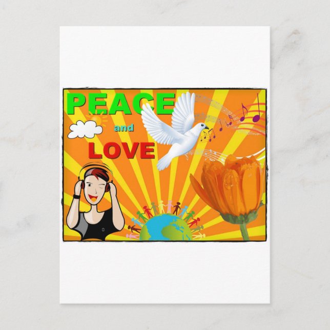 Peace & Love Postcard (Front)