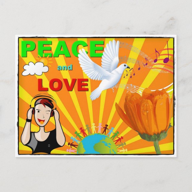 Peace & Love Postcard (Front)