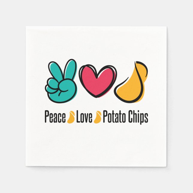 Peace Love Potato Chips Napkin (Front)