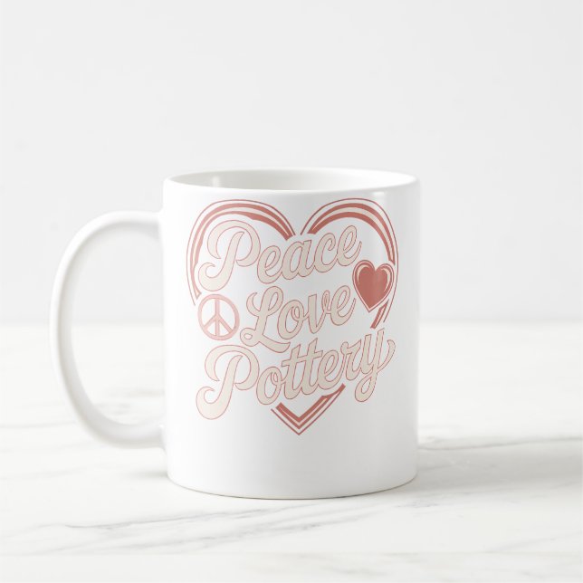 Peace Love Pottery Coffee Mug (Left)