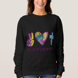 Peace Love Pray God Jesus Christian Hippie Men Wom Sweatshirt