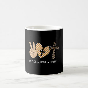 Peace Love Pray Thanksgiving Christmas Christian Coffee Mug