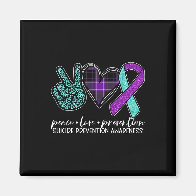 Peace Love Prevention Suicide Prevention Awareness Magnet (Front)