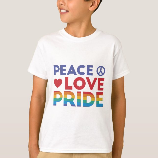 Peace love Pride design T-Shirt (Front)