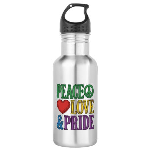 Peace Love Pride Vintage Engraving Vector Design_1 532 Ml Water Bottle