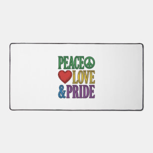 Peace Love Pride Vintage Engraving Vector Design_1 Desk Mat