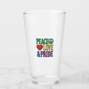 Peace Love Pride Vintage Engraving Vector Design_1 Glass