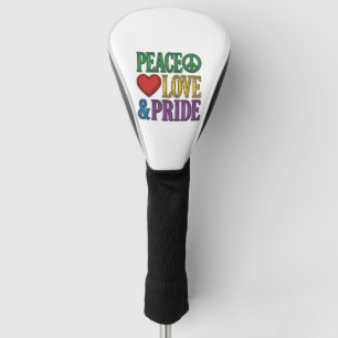 Peace Love Pride Vintage Engraving Vector Design_1 Golf Head Cover