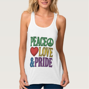 Peace Love Pride Vintage Engraving Vector Design_1 Singlet