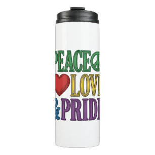 Peace Love Pride Vintage Engraving Vector Design_1 Thermal Tumbler