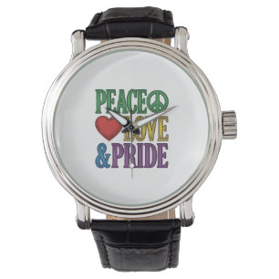 Peace Love Pride Vintage Engraving Vector Design_1 Watch